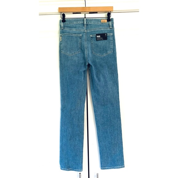 Paige Jeans Hoxton Ankle High Rise Slim Straight Distressed Light Wash Size 26 - Picture 2 of 8